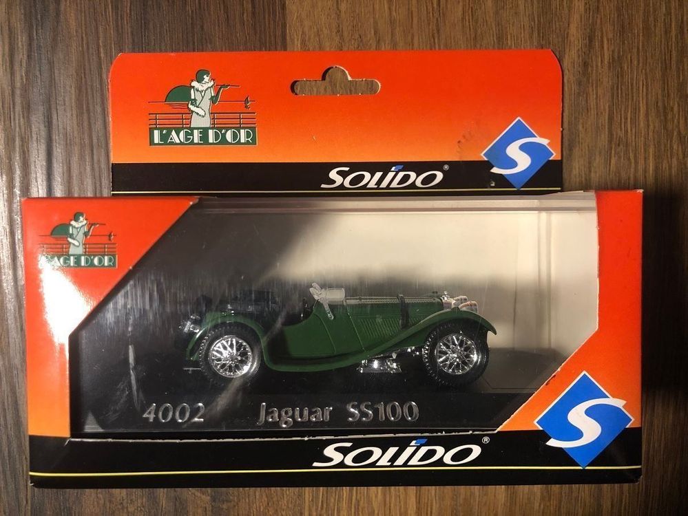 Miniature Solido 1/43 - Jaguar SS100 Roadster - Cream Red - Diecast 4002