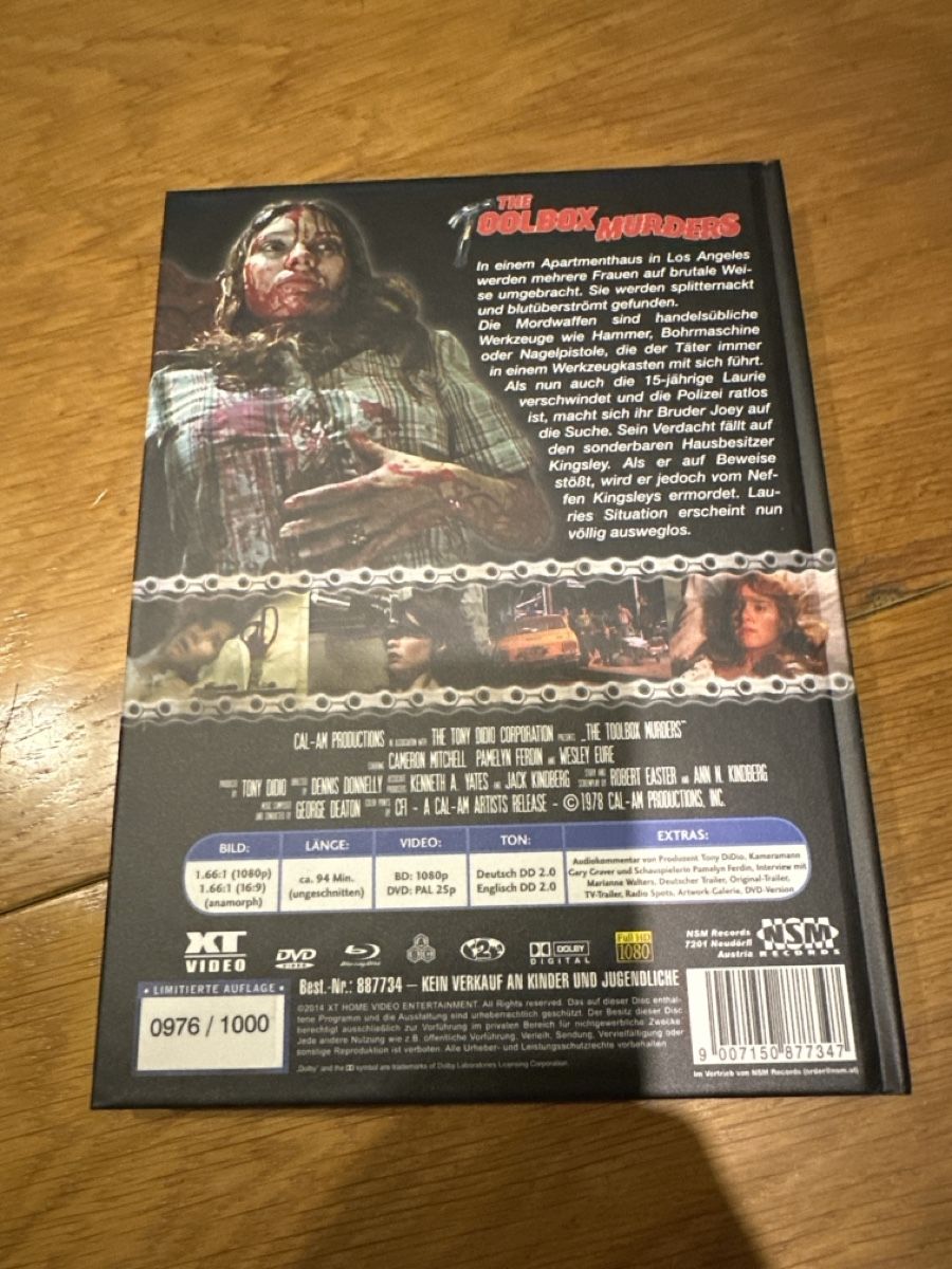 Tutti i DVDs: The Toolbox Murders mediabook XT, Video Bluray – Usato da Benken ZH venduto da Audi-erich 1