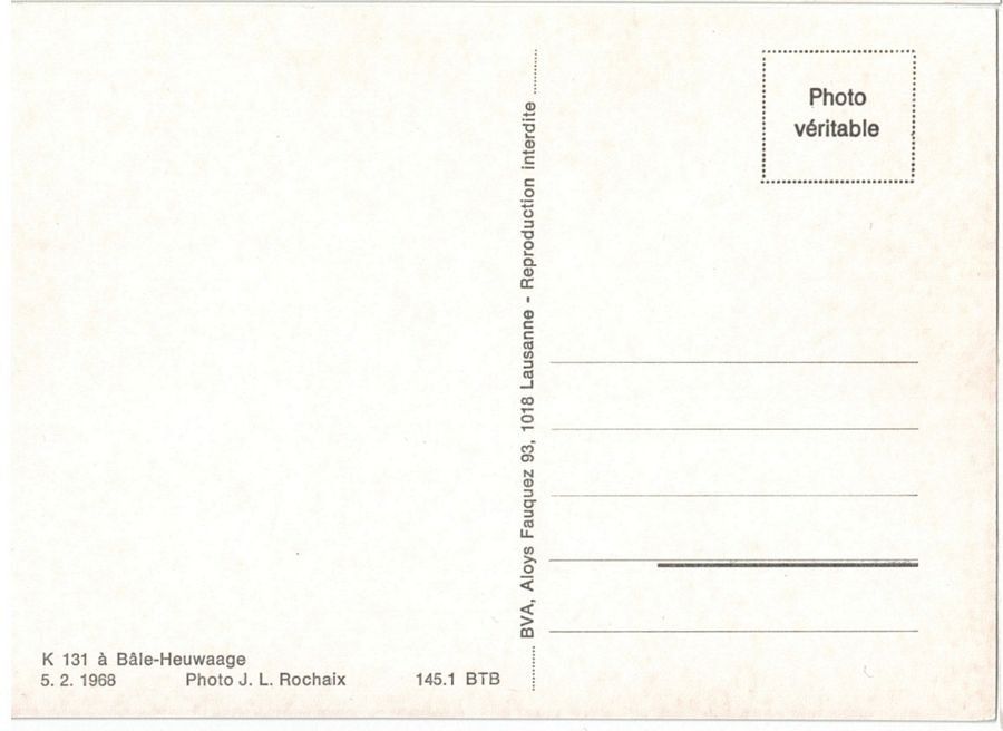 Cartoline postali: BTB Birsigtalbahn K131 in Basel-Heuwaage – Usato da Frauenfeld venduto da POML 1
