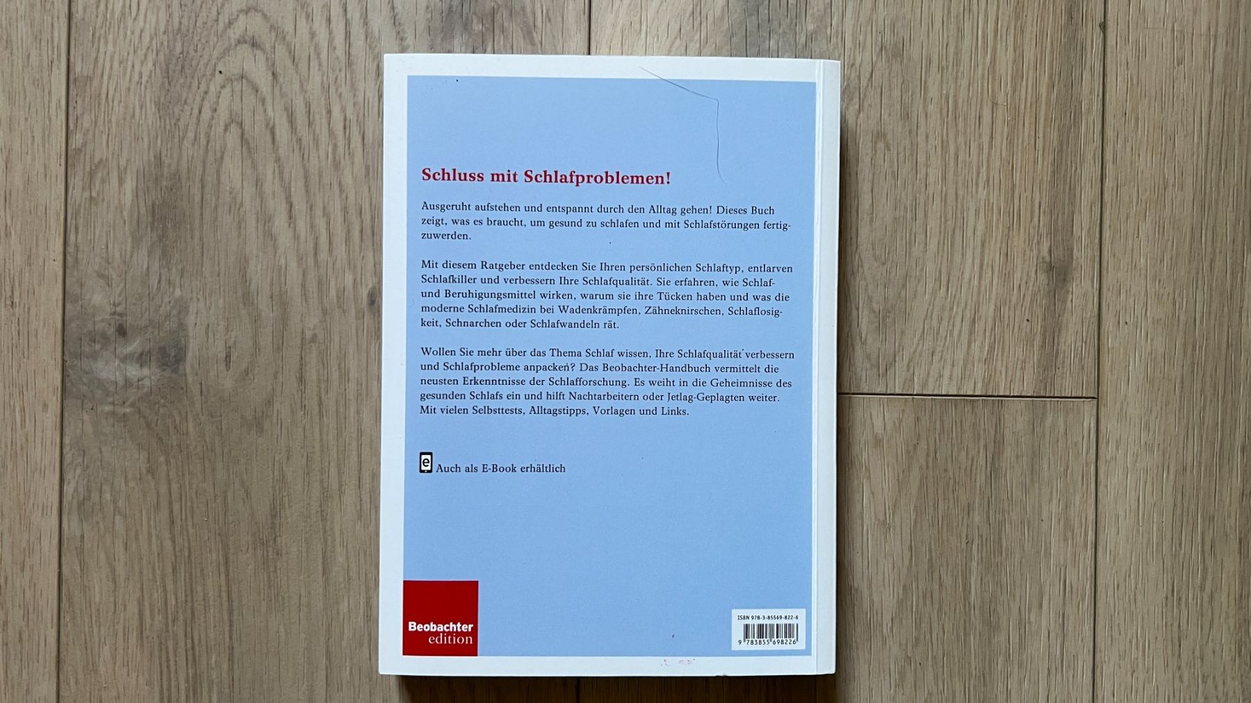 Livres: Buch "Schluss mit Schlafproblemen" Beoachter Edition – D'occasion à Häusernmoos par Eselsohren 1