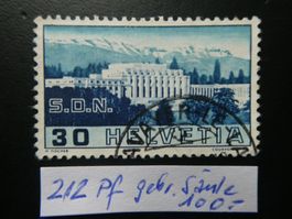 CH 1938 Nr. 212 Pf gebrochene Säule, gestempelt