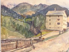 Original Aquarell Bild auf Karton Otto Ernst 1917, 29x24 cm