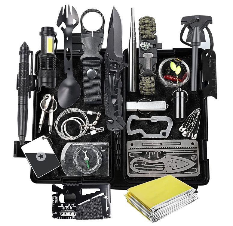 Survival Kit 21 in 1, Outdoor Ausrüstung, Außen Notfall Set