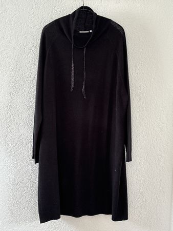 Schwarzes Glitzerkleid Gr. L -XL Rollkragen Strick