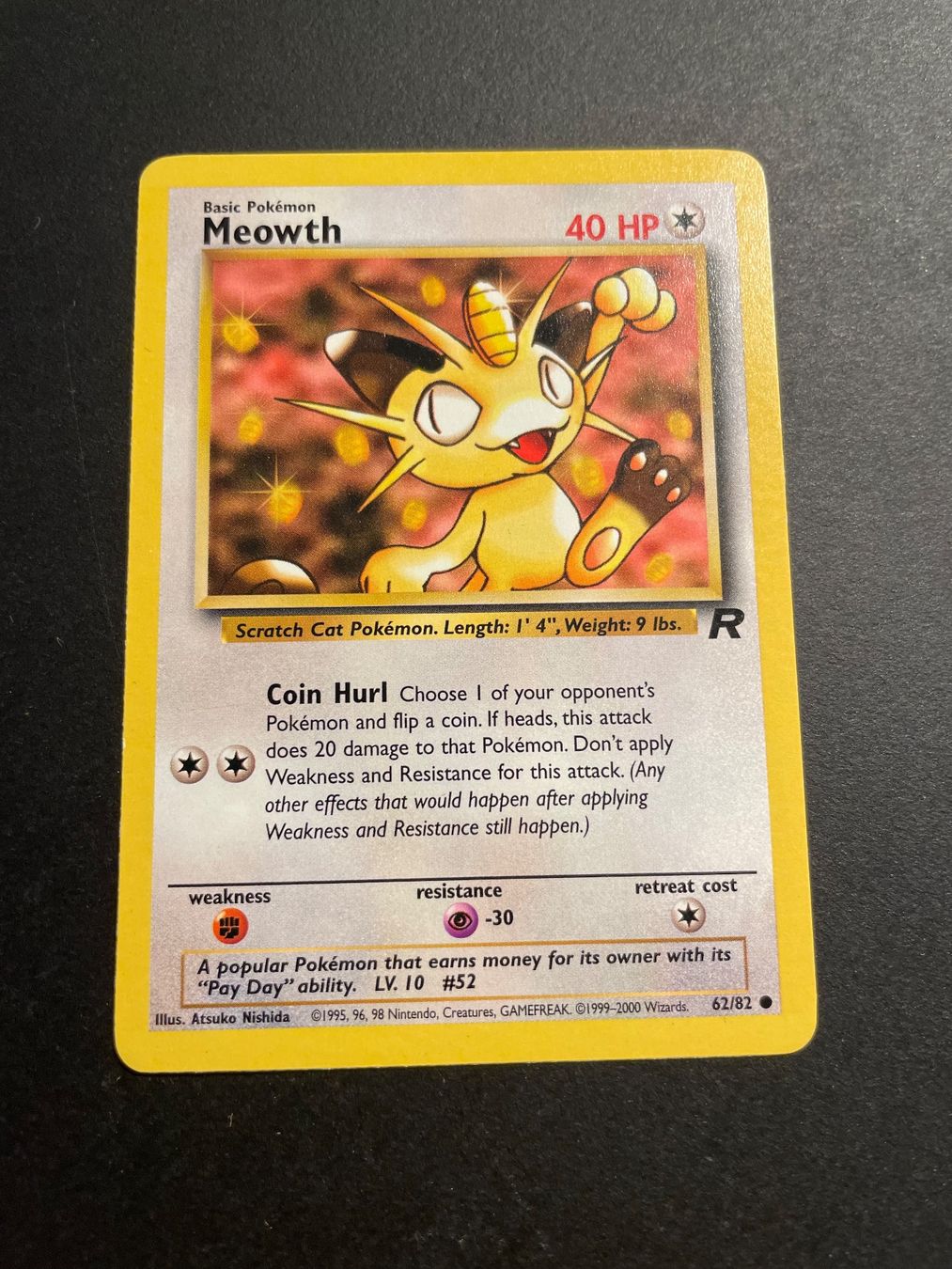 Pokémon Carte collezionabili: Meowth 62/82 Team Rocket – Usato da Zürich venduto da pokemon_cards