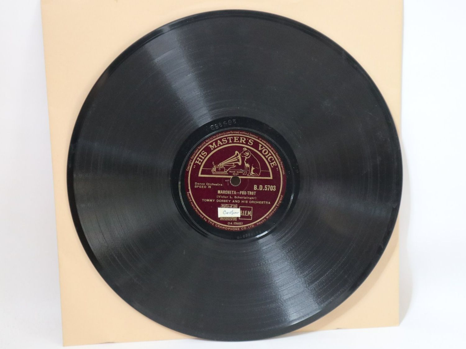 Schallplatten: Schellack Tommy Dorsey Deep Night Schallplatte Marcheta – Gebraucht aus Eschenbach SG von Astalavista 3