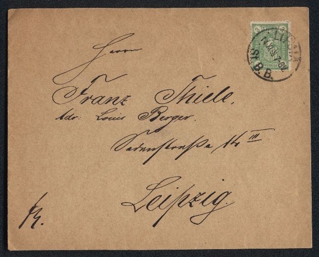 Ansichtskarten: Briefumschlag Leipzig, Briefmarke der pr – Gebraucht aus Berlin von bartko-reher