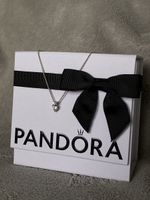 Pandora Halskette mit Herz Anhänger, neuwertig, Silber