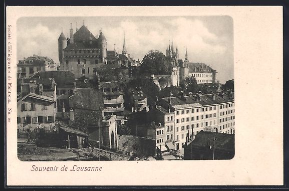 Cartoline postali: AK Lausanne, Teilansicht mit Festung – Usato da Berlin venduto da bartko-reher