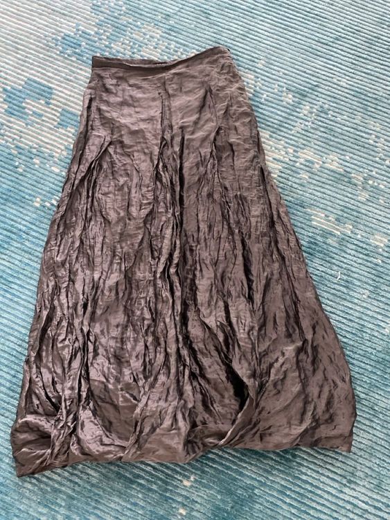Jupe Cop Copine Taille 40 - Gris Aspect Froissé, Bas Boule, Parfait État Occasion