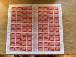 4 Bogen mit Zwischensteg Kehrdruck gestempelt