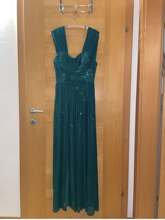 Wunderschönes, smaragdgrünes Abendkleid mit Pailletten ✨