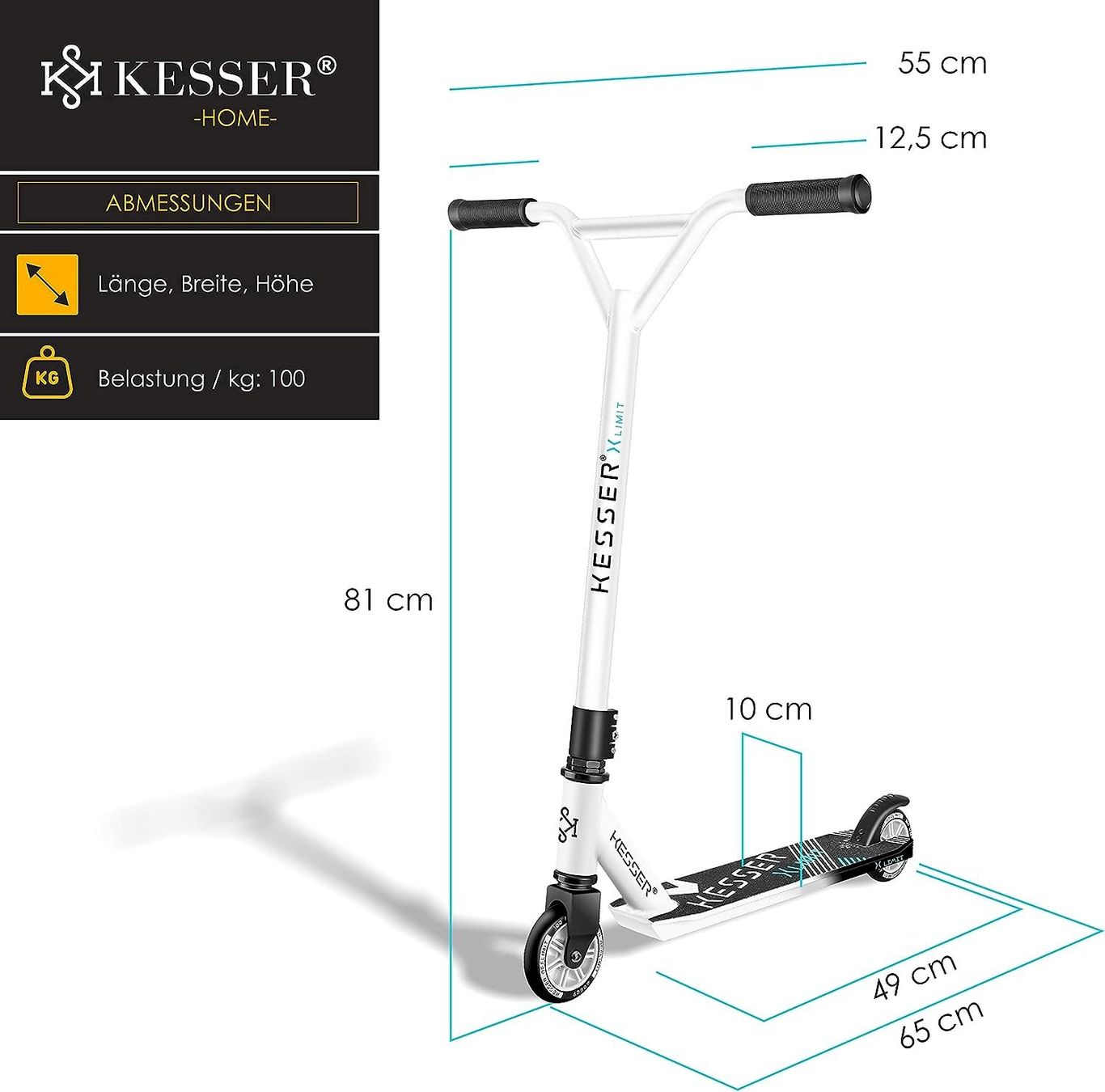 Kickboard: KESSER Stunt Scooter Weiß / Schwarz – Nuovo e nell'imballaggio originale da Bottighofen venduto da zaap 7