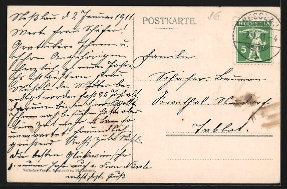 Cartes postales: Nesslau, Dorfplatz mit Kirche, Häuser u – D'occasion à Berlin par bartko-reher 1