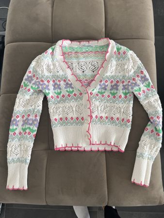 Weisser Strick Cardigan Grösse XS