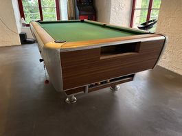 7 Fuss Billardtisch mit Münzeinwurf ca. 35 Jahre alt