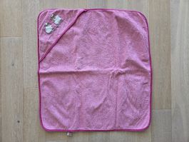Wörner Badetuch rosa mit Kapuze und Schäfchen, gebraucht