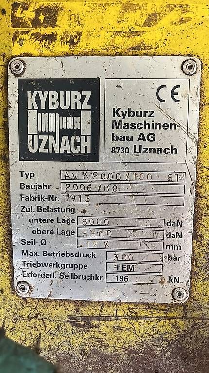 Menzi Muck Escavatori: Kyburz Seilwinde zu Menzi Muck – Usato da Frutigen venduto da glory03 4