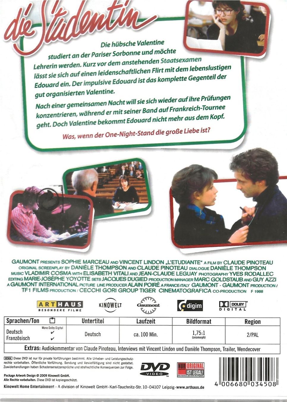 Tutti i DVDs: die STUDENTIN -mit S. Marceau, V. Lindon- – Nuovo e nell'imballaggio originale da Reinach BL venduto da studii100 1