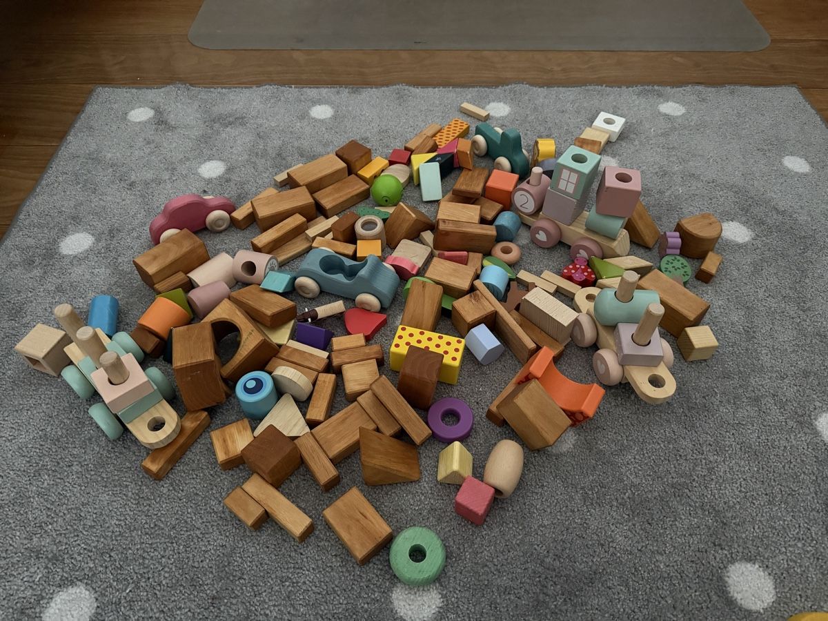 Giocattoli: Grosse Sammlung Holzbausteine – Usato da Au SG venduto da Sukirl