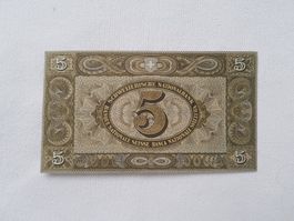Vintage 5 Franken Banknote vom 16. Oktober 1947