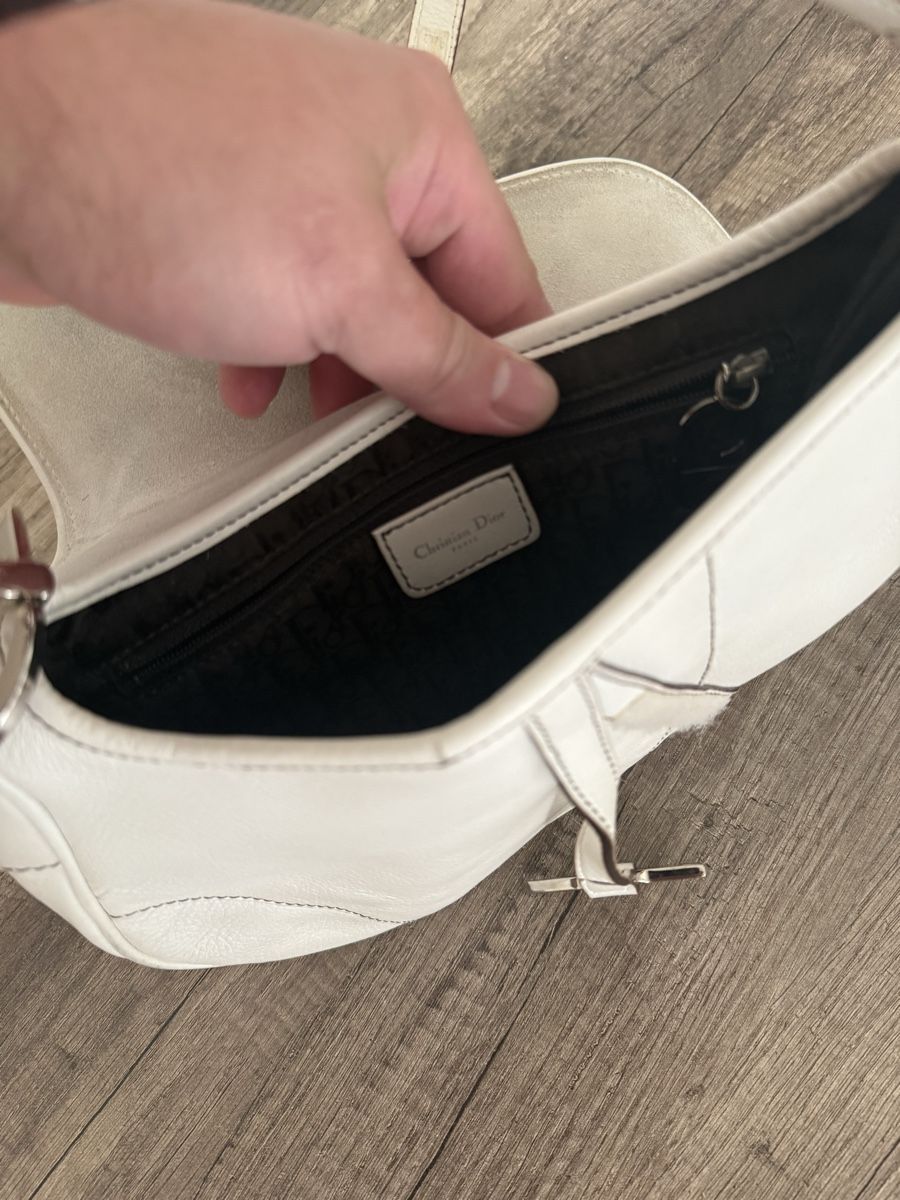 Dior Taschen für Damen: Sac saddle Dior blanc cuir  – Gebraucht aus Nyon von vla_r5m7 5