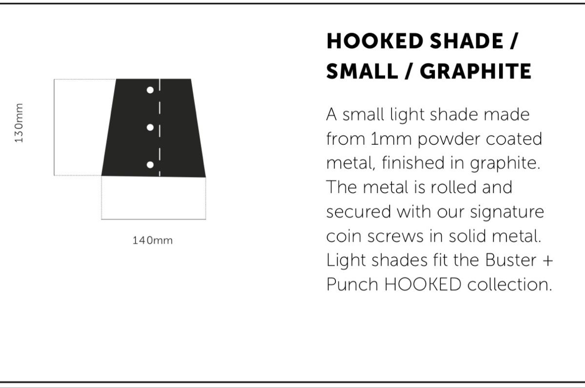 Paralumi: Buster + Punch HOOKED Shade Small – Graphite – Usato da Kilchberg ZH venduto da pompita 1
