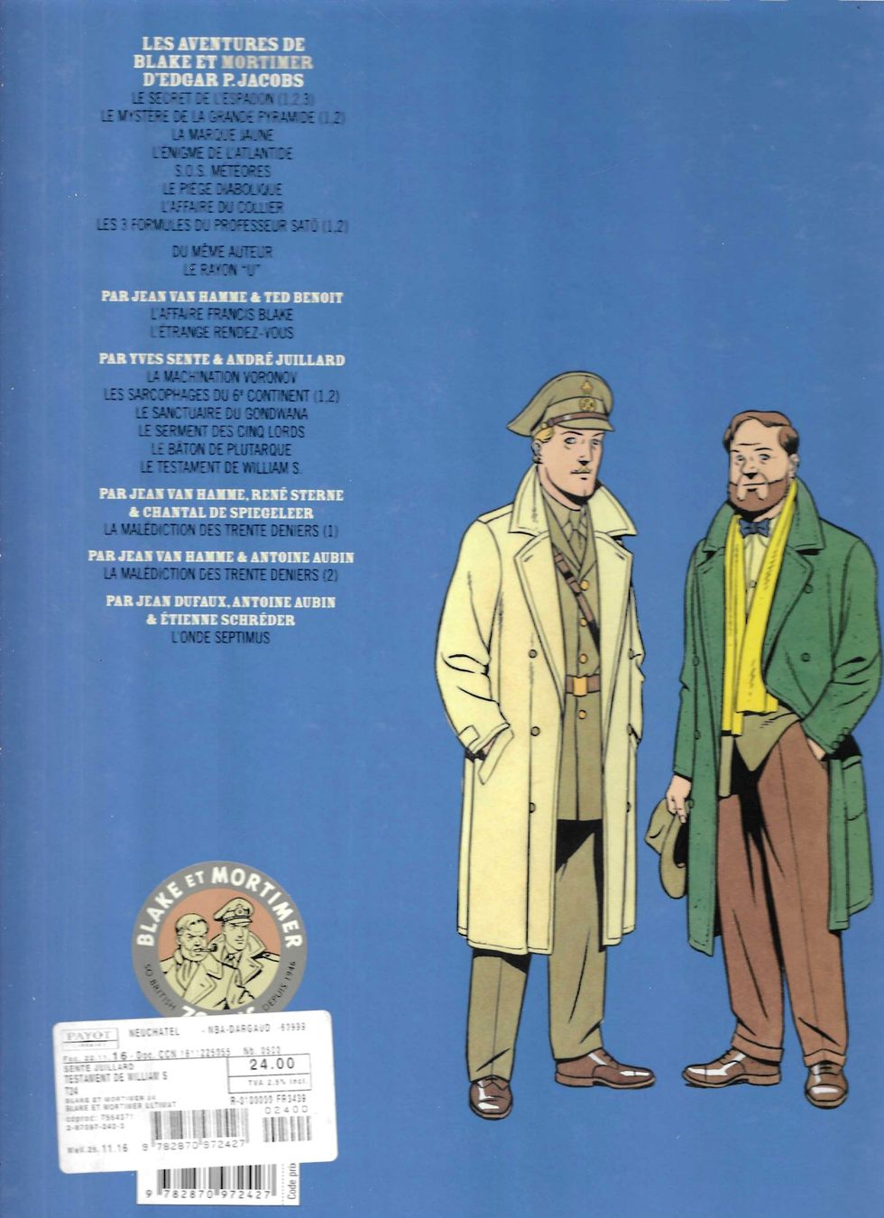 Fumetti: Blake et Mortimer - Le testament de William  E.O. 2016 TBE++ – Usato da Savagnier venduto da Ne2065 1