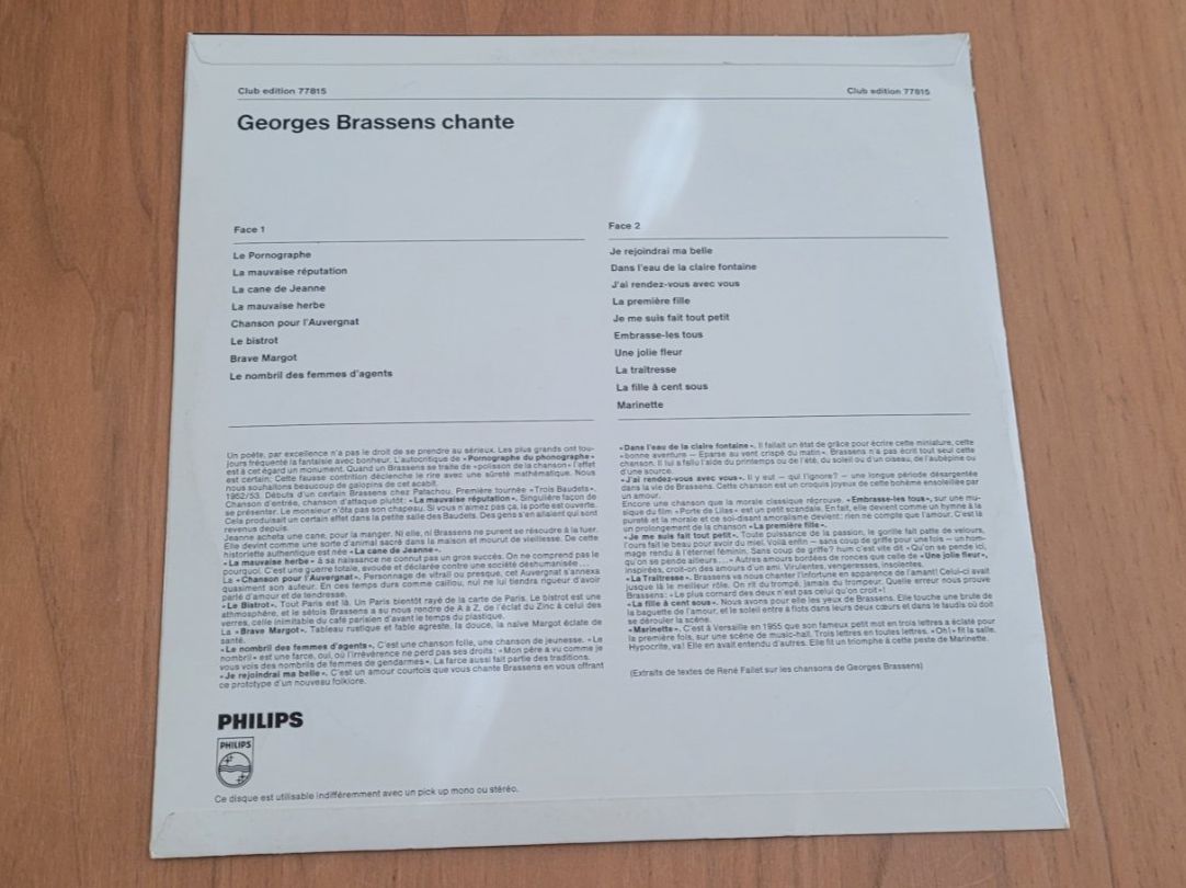 Schallplatten: LP  Georges Brassens – Gebraucht aus Martigny von MZ-67 1