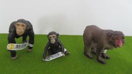 3er Set Schleich Affen