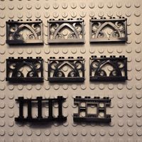 Lego 8x Zaun  schwarz