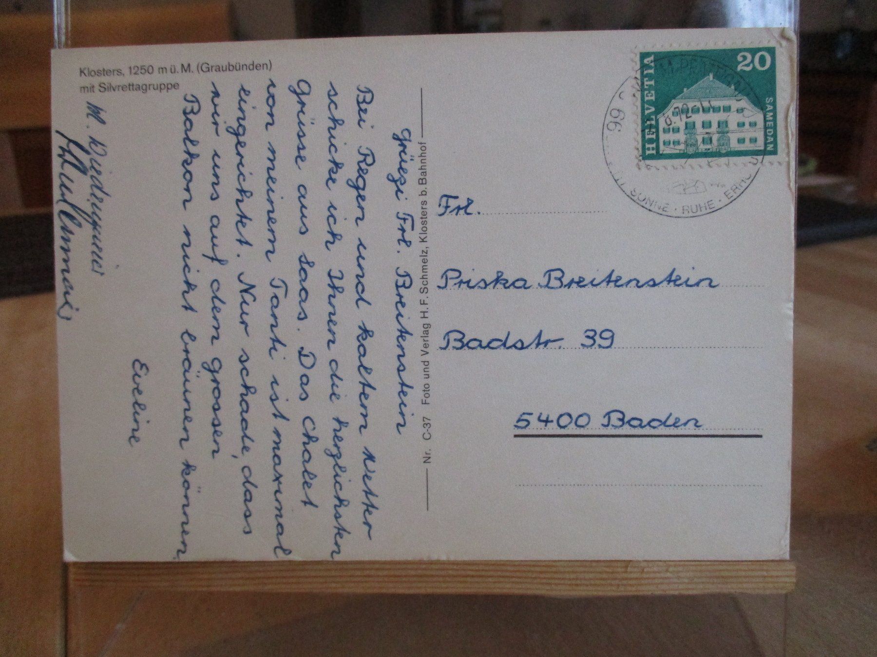 Ansichtskarten: Klosters Sivretta  1972 Postkarte   2 – Gebraucht aus Felsberg von sanwill 1