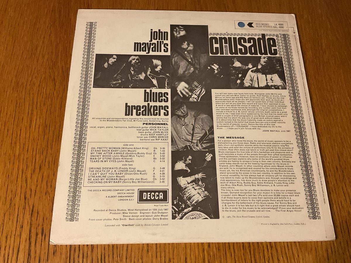 Schallplatten: John Mayall Crusade Blues Breakers Vinyl LP Decca 1967 – Gebraucht aus Steinach von Quarkie 1