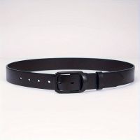 Ceinture en cuir noir, boucle en métal noir, unisexe XL-XXL