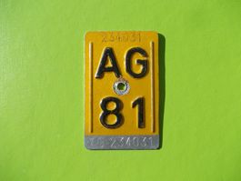 Velonummer / Mofanummer / Töfflinummer AG 81