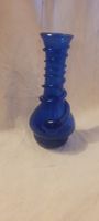 Vase vintage en verre bleu cobalt, soufflé