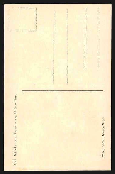 Cartoline postali: Unterwalden, Mädchen und Bursche in Tra – Usato da Berlin venduto da bartko-reher 1