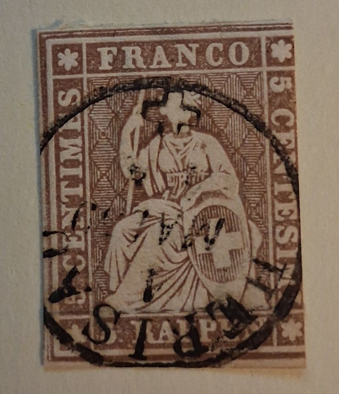 Tutti i francobolli: Strubel 5 Rappen (Nr.6) – Usato da Stalden (Sarnen) venduto da Salina_23