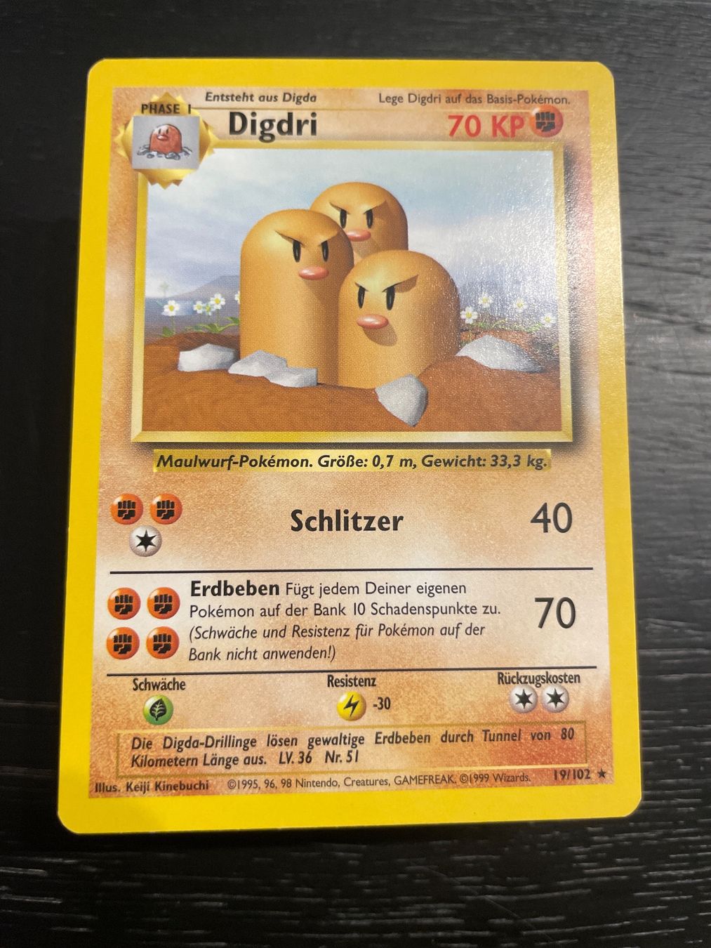 Pokémon Carte collezionabili: Pokemon Digdri 19/102 rar base set – Usato da Hugelshofen venduto da Suimosa