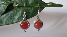 Wundervolle Ohrringe echter Granat 925 er Sterling Silber
