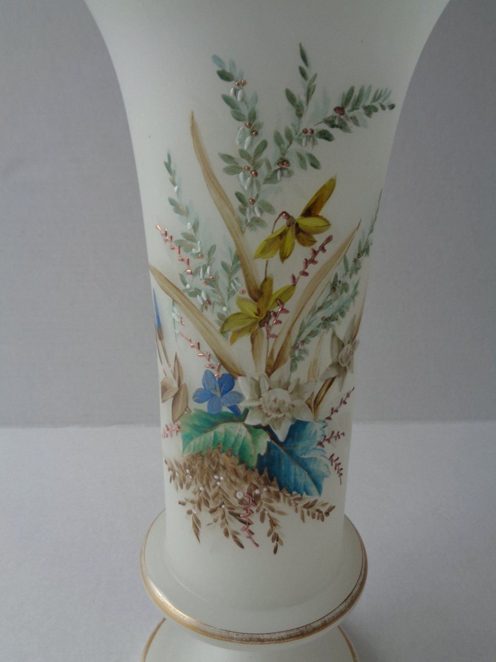 Vasi & Recipienti: Milchglas-Vase handbemalt - Vintage – Usato da Chur venduto da omonia 1