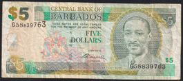 Barbados 5 Dollars 2012