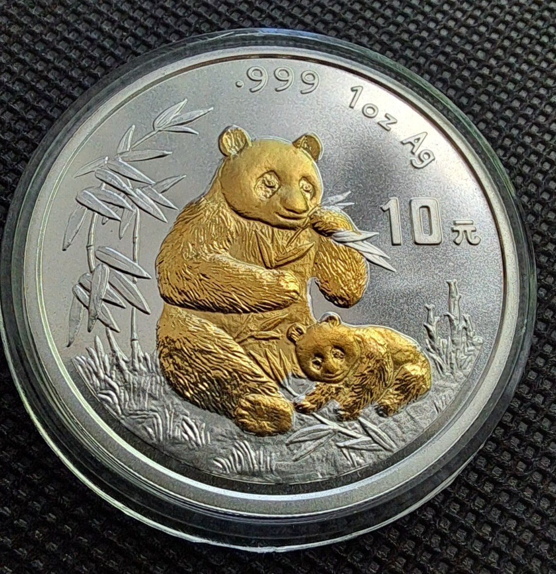 Tutti le monete: 1 OZ Silber China Panda 1996 mit Goldveredlung – Nuovo (secondo la descrizione) da Weinfelden venduto da shopping-island