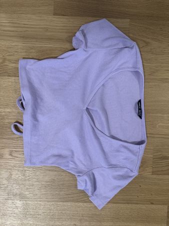 Sommerliches, lila Shein Shirt mit Rückenausschnitt, Gr. S