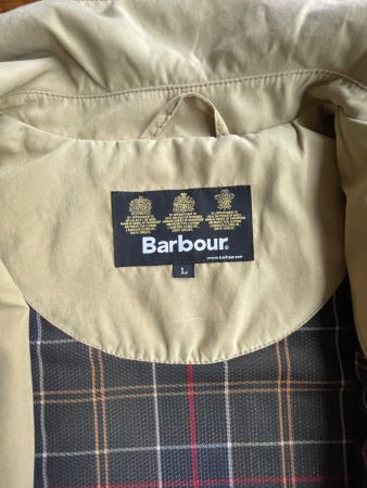 Veste Barbour beige taille L, printemps/été, bon état 49 ...