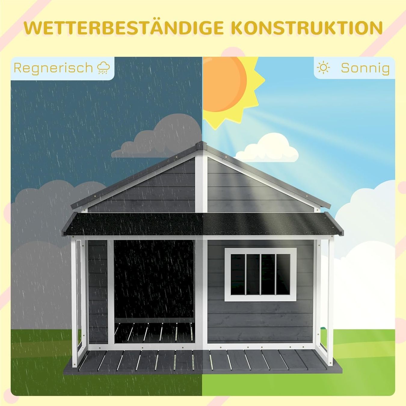 Cucce & Letti: Outdoor-Hundehütte Grau + Weiß – Nuovo e nell'imballaggio originale da Bottighofen venduto da zaap 6