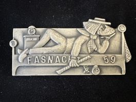 Fasnacht Basel ZUGSPLAKETTE Silber 1959