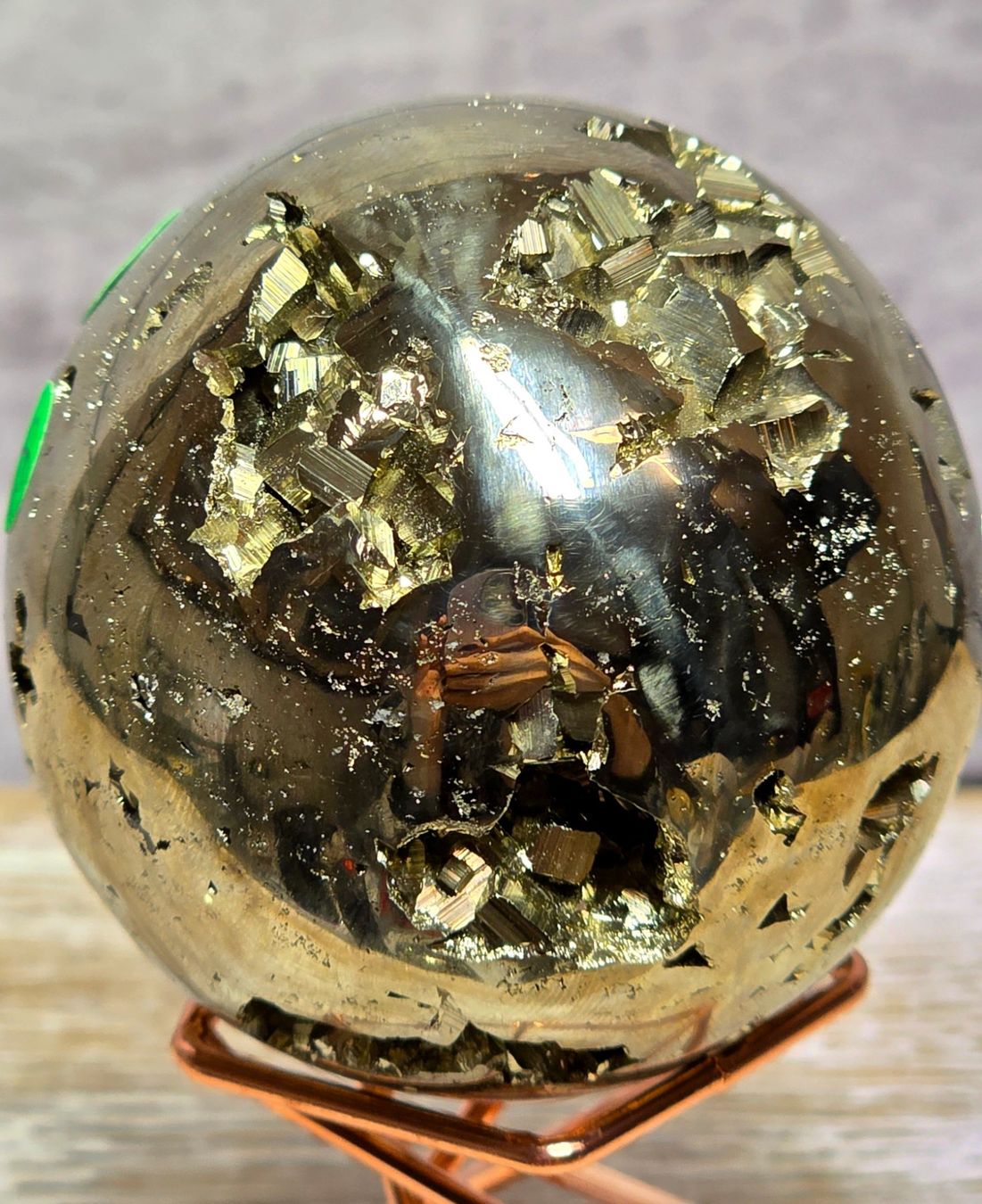 Minerali & Pietre curative: Top HQ Pyrit Kugel D 53mm 317g – Nuovo e nell'imballaggio originale da Matzingen venduto da Shay_Crystalz