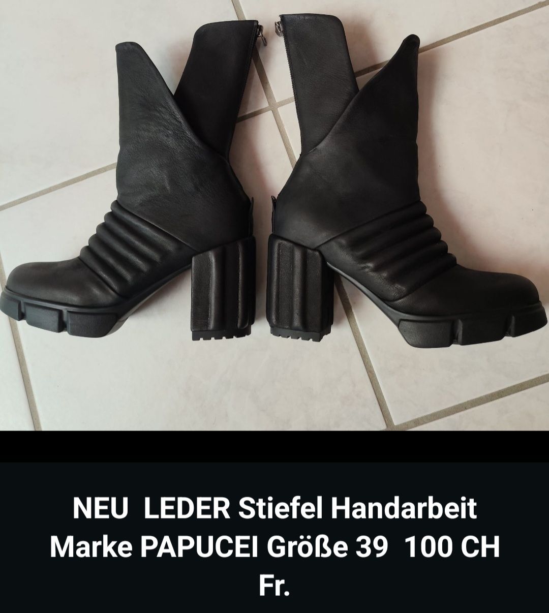Scarpe da donna: Neue Lederstiefel HANDARBEIT GRÖßE 39 – Nuovo (secondo la descrizione) da Bad Zurzach venduto da sosa01