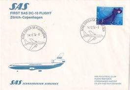Erstflug SAS DC-9 Zürich - Kopenhagen 1976, nur 100 Stk.